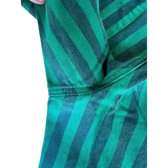 UNIONBAY Extra Comfort Women's 90s Preppy Bermuda Green Short Striped Size 32 - Picture 3 of 15